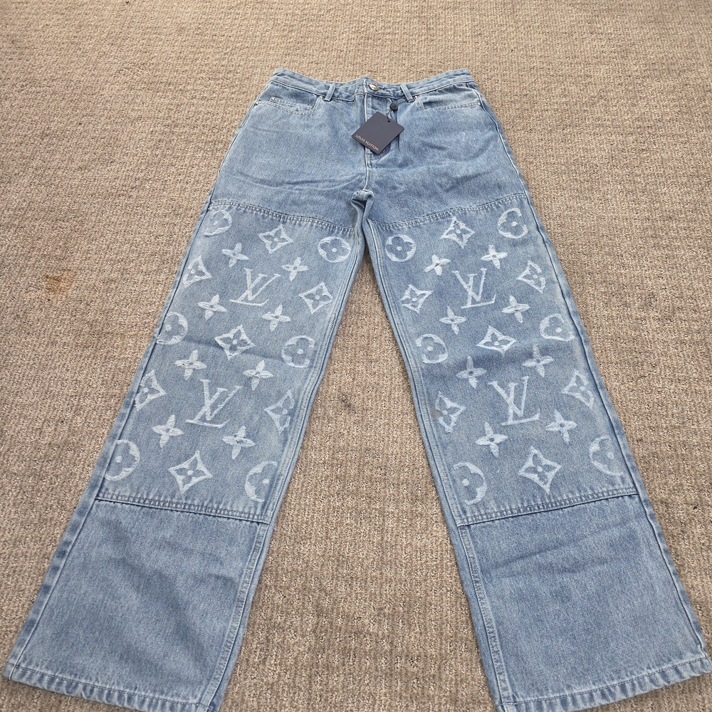 Louis Vuitton Blue Straight Men Jeans